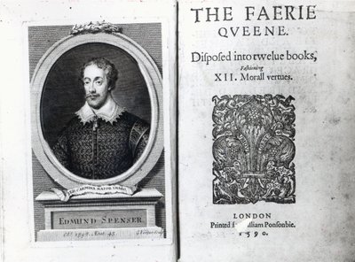 Portret van Edmund Spenser en het frontispice van zijn gedicht 